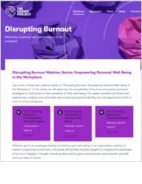 Live event: Disrupting Burnout: Taking Ownership of Personal Well-being
