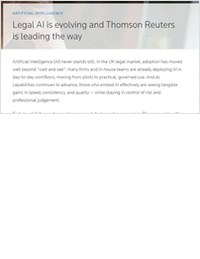 Legal AI Is Evolving And Thomson Reuters Is Leading The Way