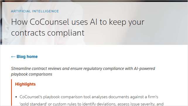 How CoCounsel Uses AI To Keep Your Contracts Compliant