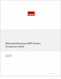 Compare the Top 17 Enterprise ERP Solutions - 2010 Focus Comparison Guide