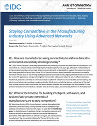 Staying Competitive in the Manufacturing Industry Using Advanced Networks