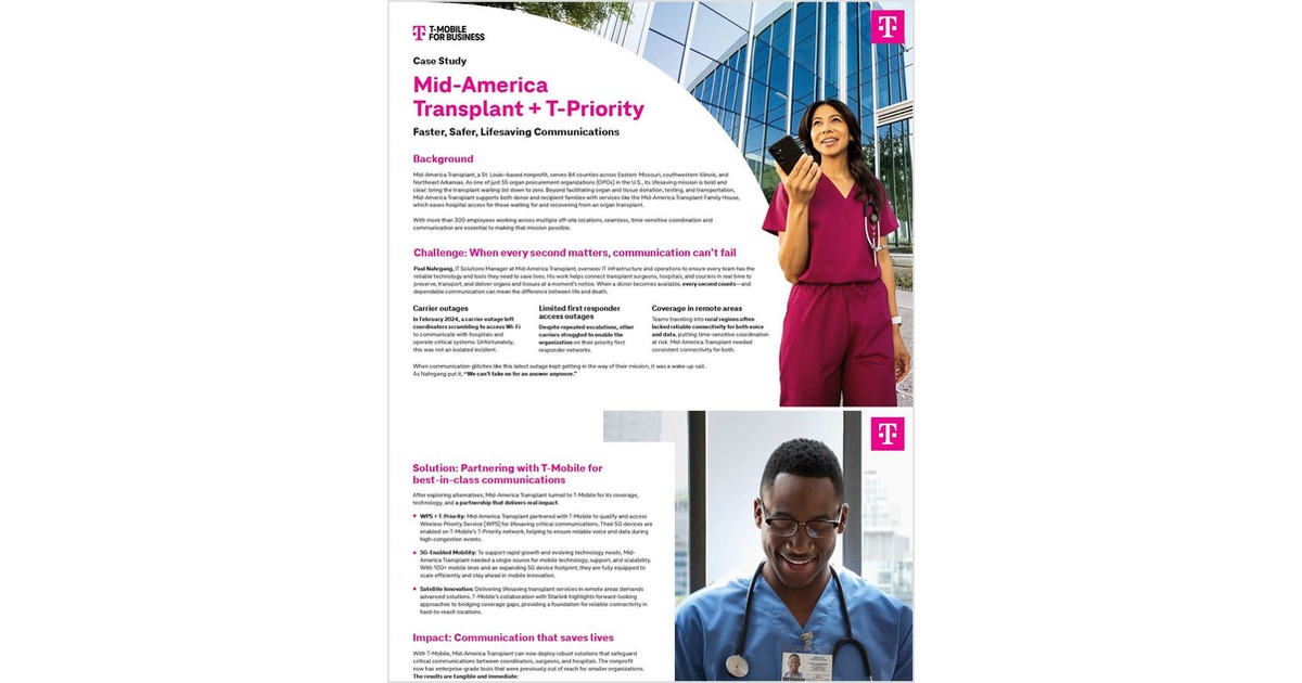 Medical Services Case Study: Providing Faster, Safer, Lifesaving Communications with T-Priority