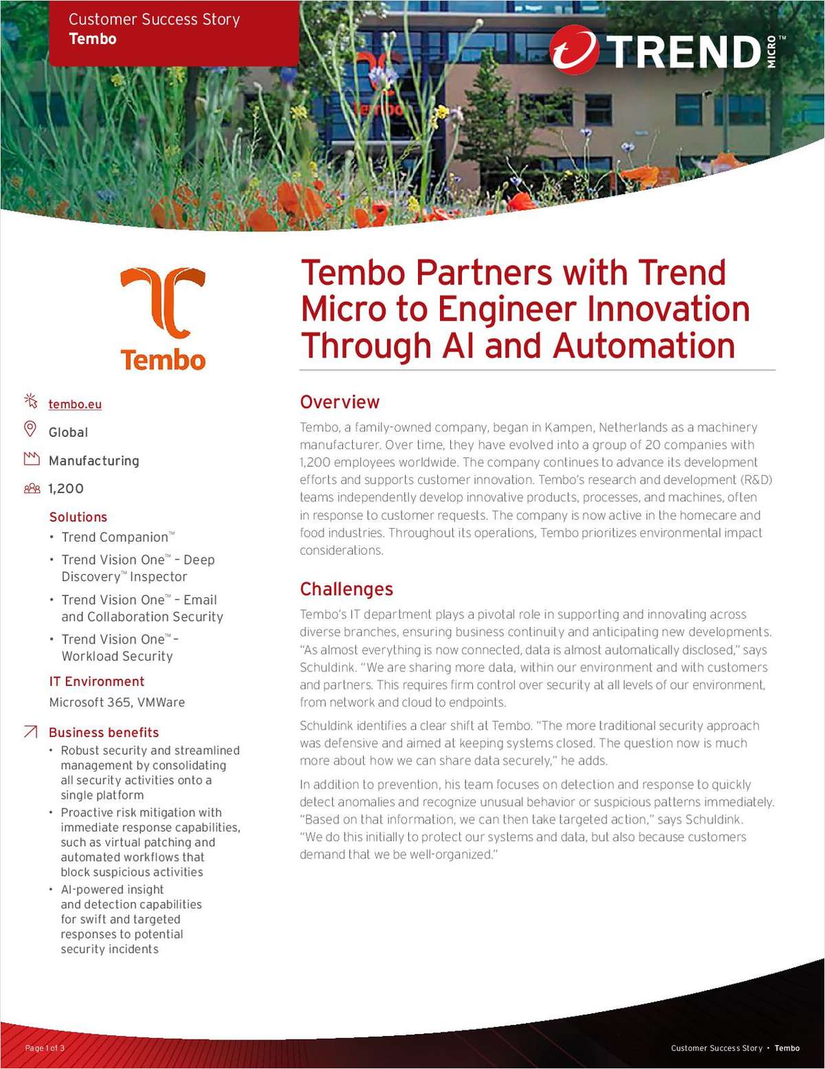 Tembo Partners with Trend Micro to Engineer Innovation Through AI and Automation
