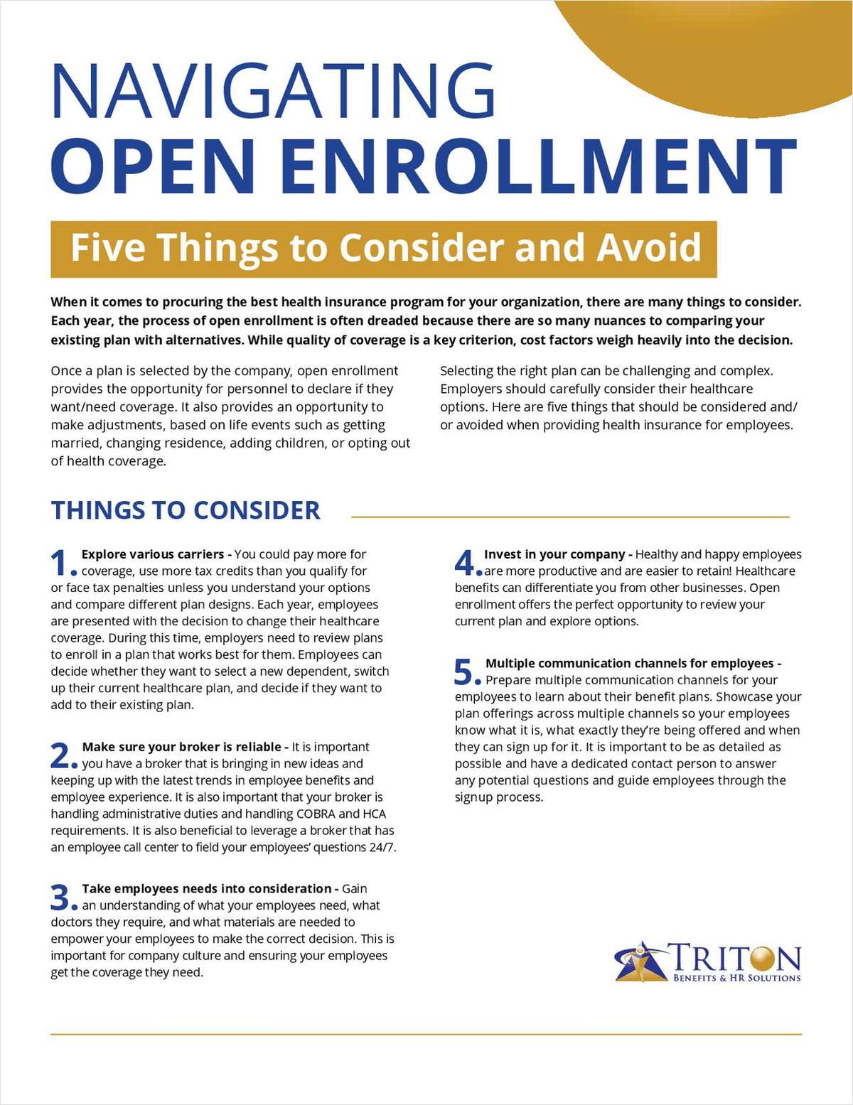 Navigating Open Enrollment: Five Things to Consider and Avoid