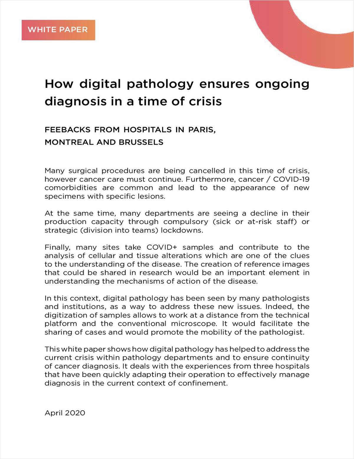 How Digital Pathology Ensures Ongoing Diagnosis in a Time of Crisis