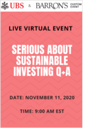 Serious About Sustainable Investing Live Q+A