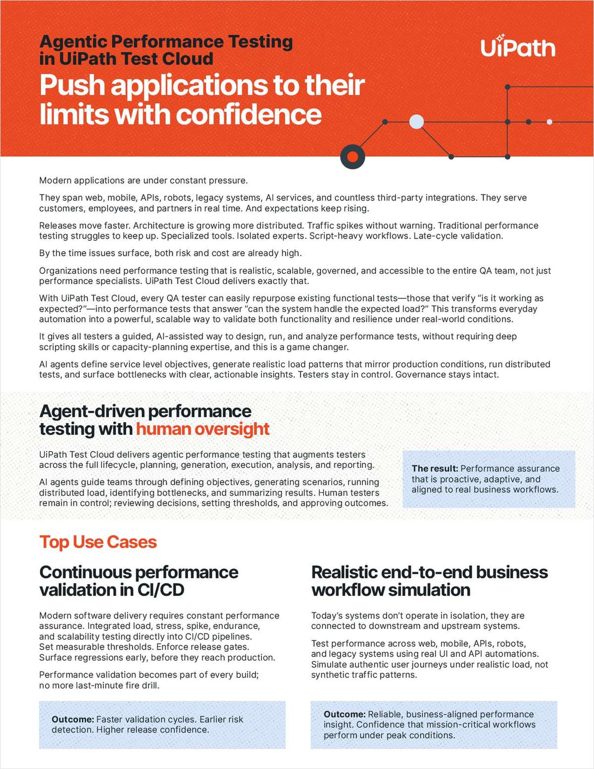 Agentic Performance Testing in UiPath Test Cloud Push Applications to their Limits with Confidence
