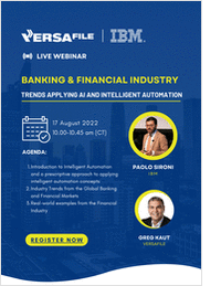 Banking & Financial Industry Trends applying AI and Intelligent Automation WEBINAR