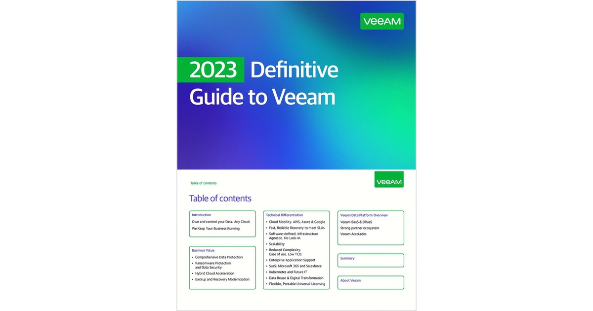 2023 Definitive Guide to Veeam Free White Paper - Vimarsana News