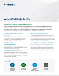 Vertex Certificate Center Data Sheet