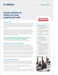 Customer Story: Toyota switches to Vertex for more experienced staff