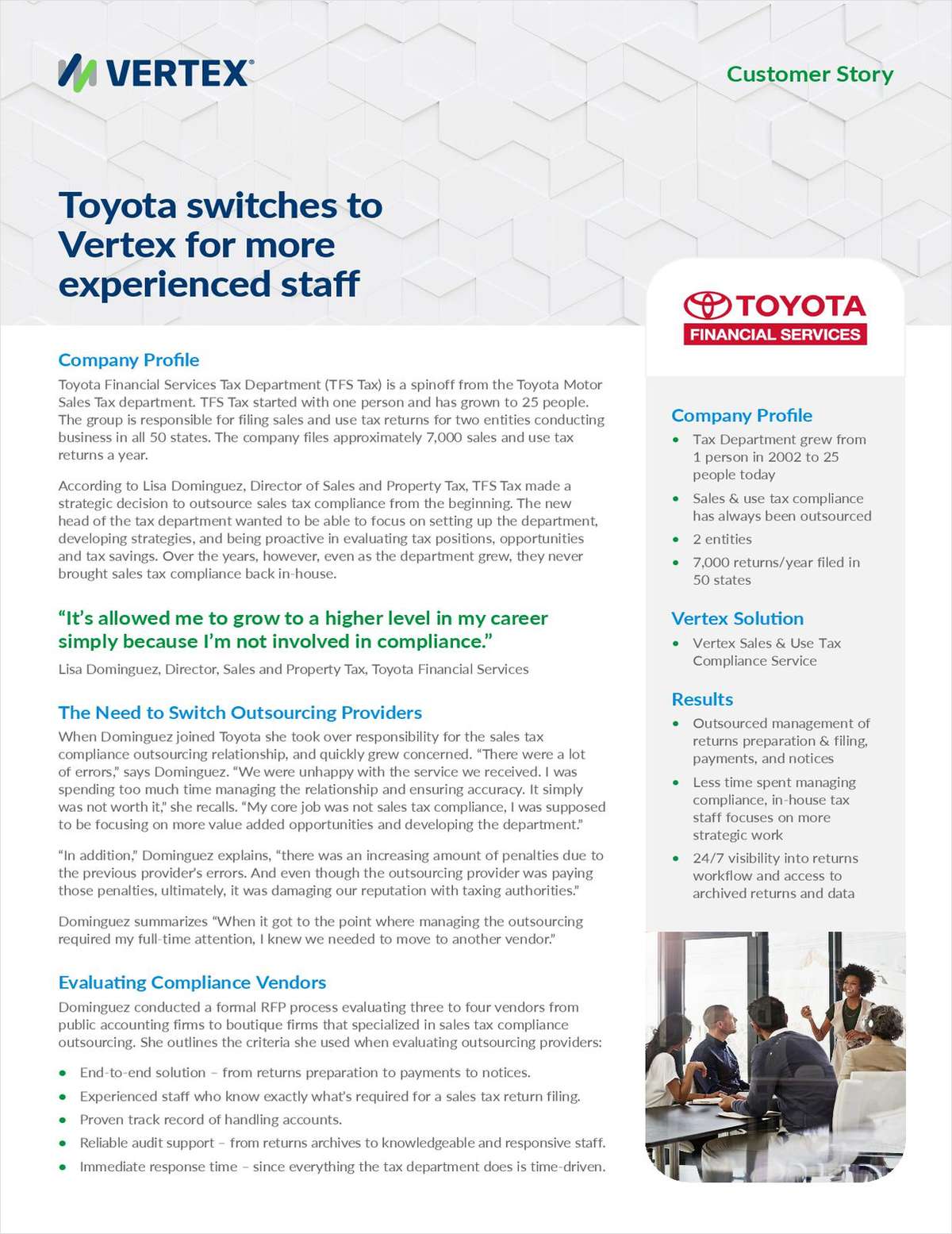 Customer Story: Toyota switches to Vertex for more experienced staff