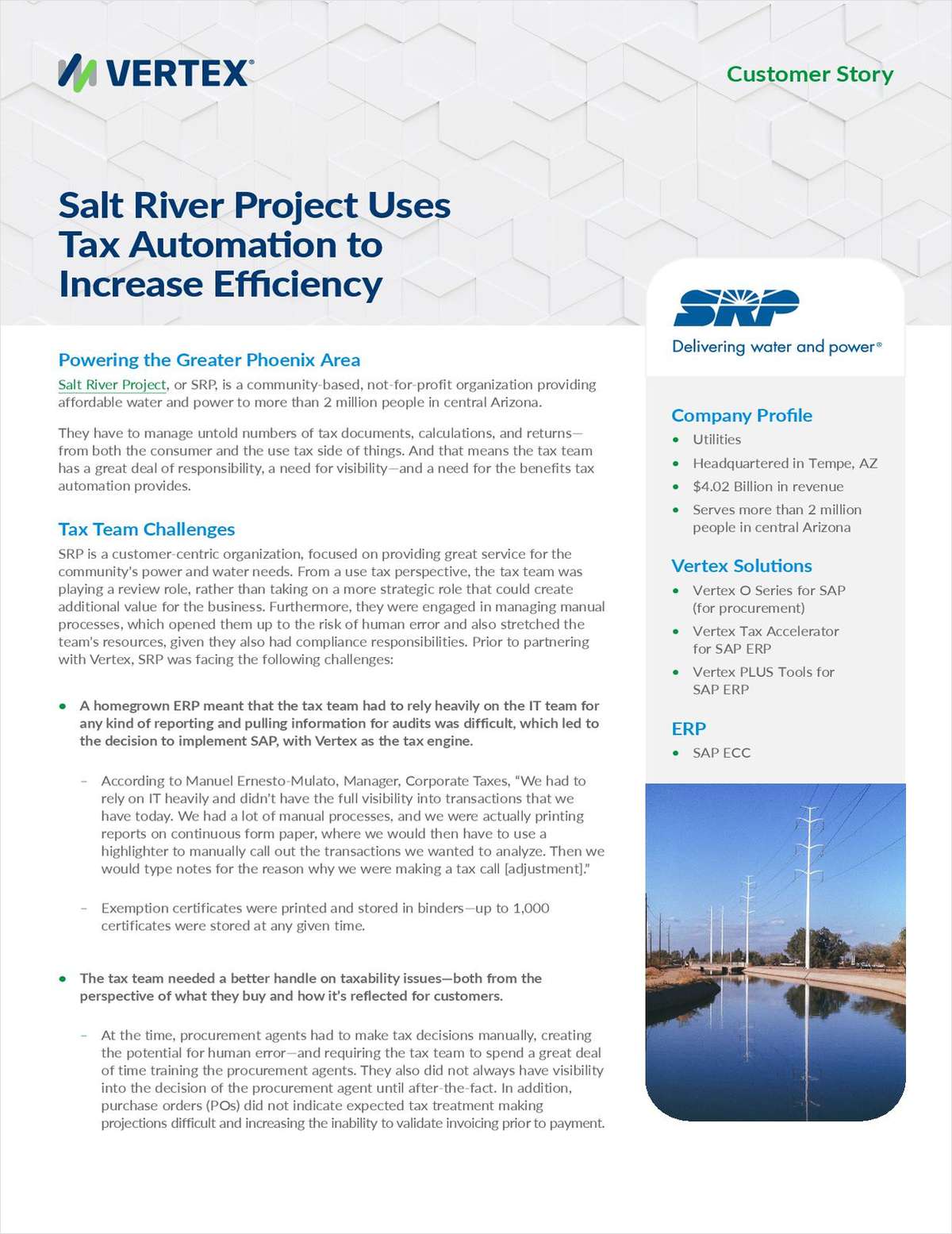 Salt River Project: Mastering Tax Technology Transformation with SAP and Vertex Solutions