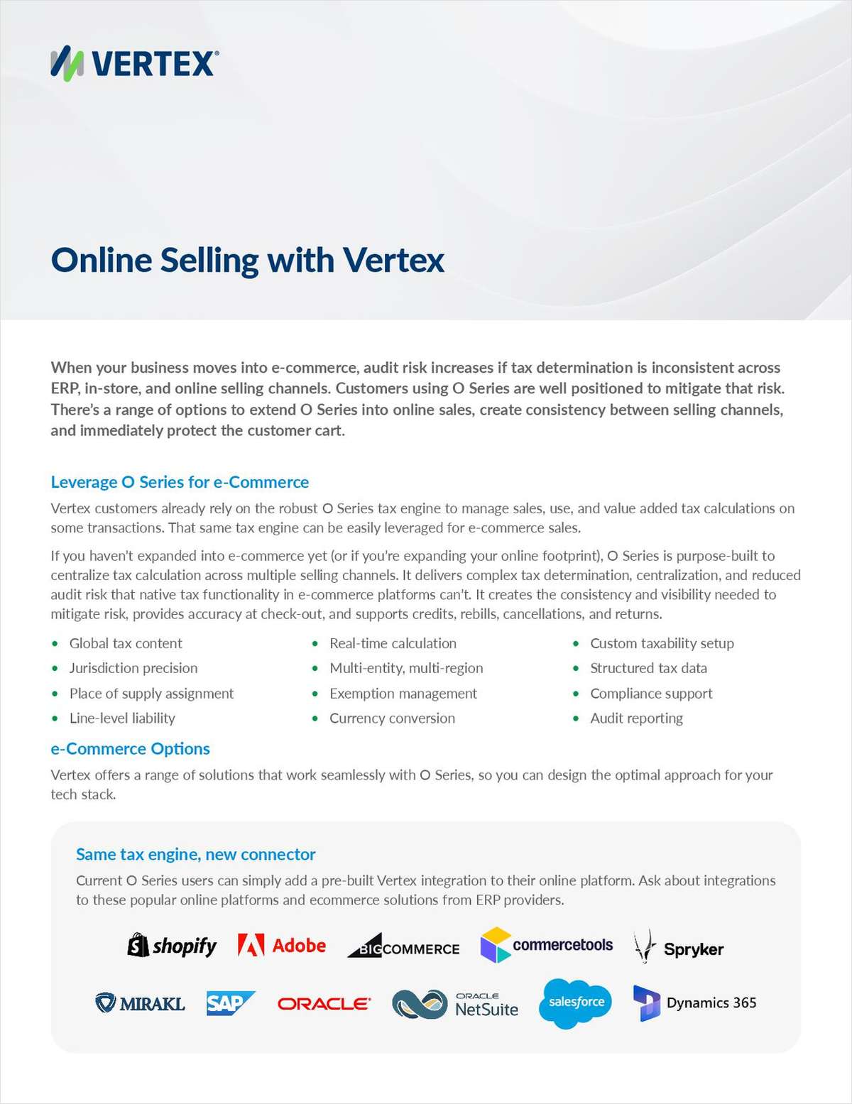 Online Selling with Vertex