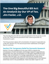 The One Big Beautiful Bill Act: An Analysis by Our Vice  President of Tax, Jim Foster, J.D.