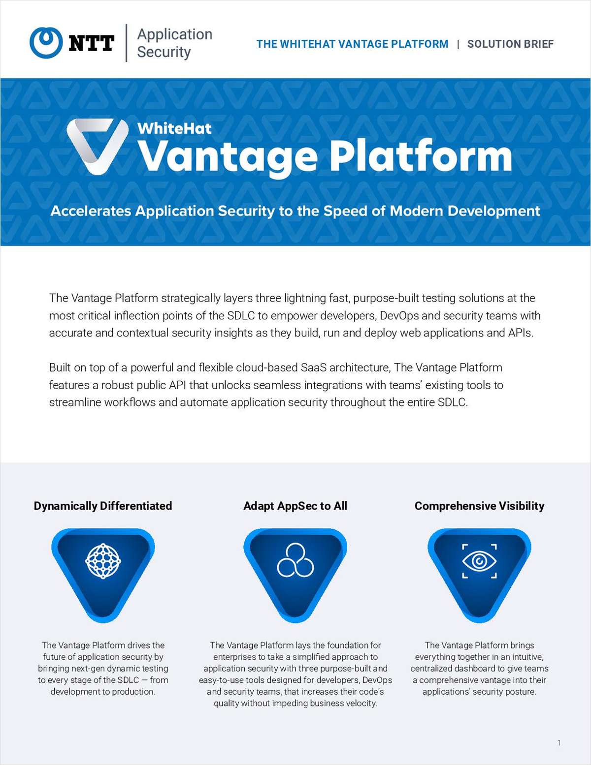 WhiteHat Vantage Platform Solution Brief