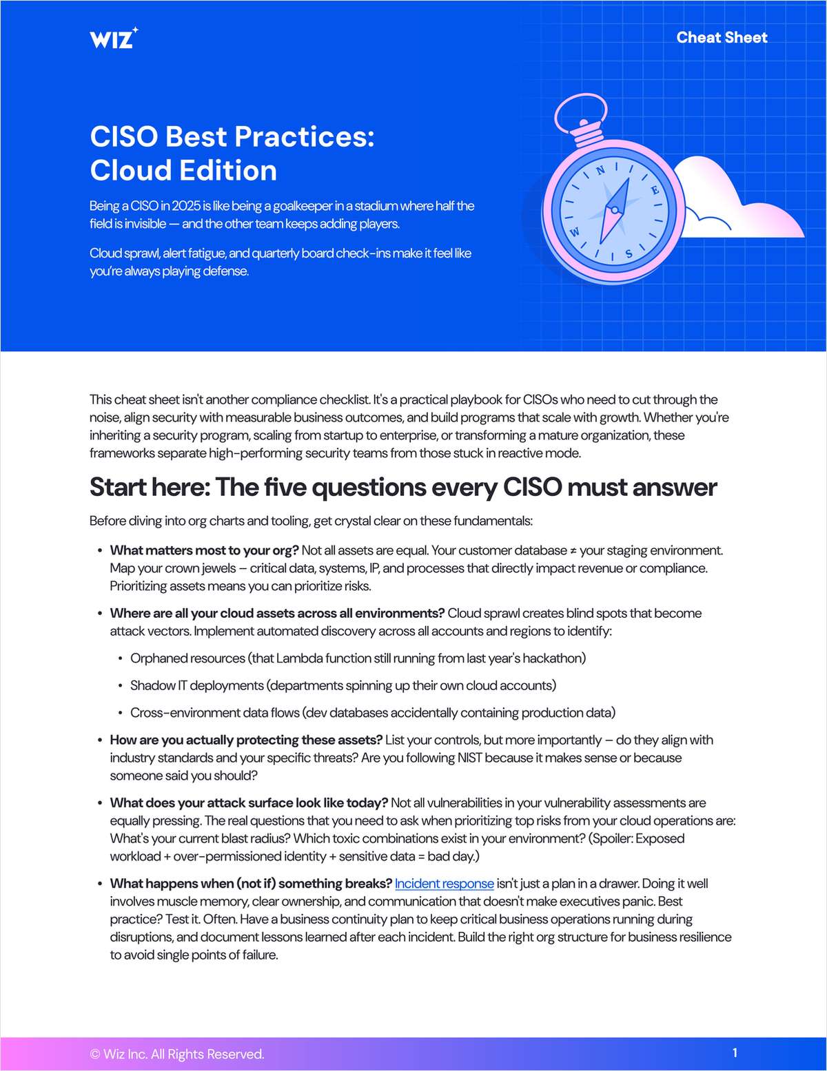 CISO Best Practices: Cloud Edition