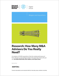 Research: How Many M&A Advisors Do You Really Need?