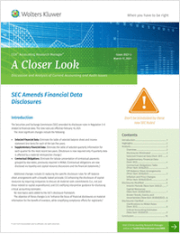 CCH® Accounting Research Manager® --  A Closer Look: SEC Amends Financial Data Disclosures