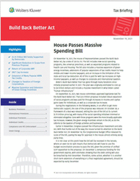 Build Back Better Act Tax Briefing