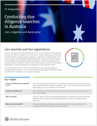 Conducting Due Diligence Searches in Australia: Lien, Litigation and Bankruptcy