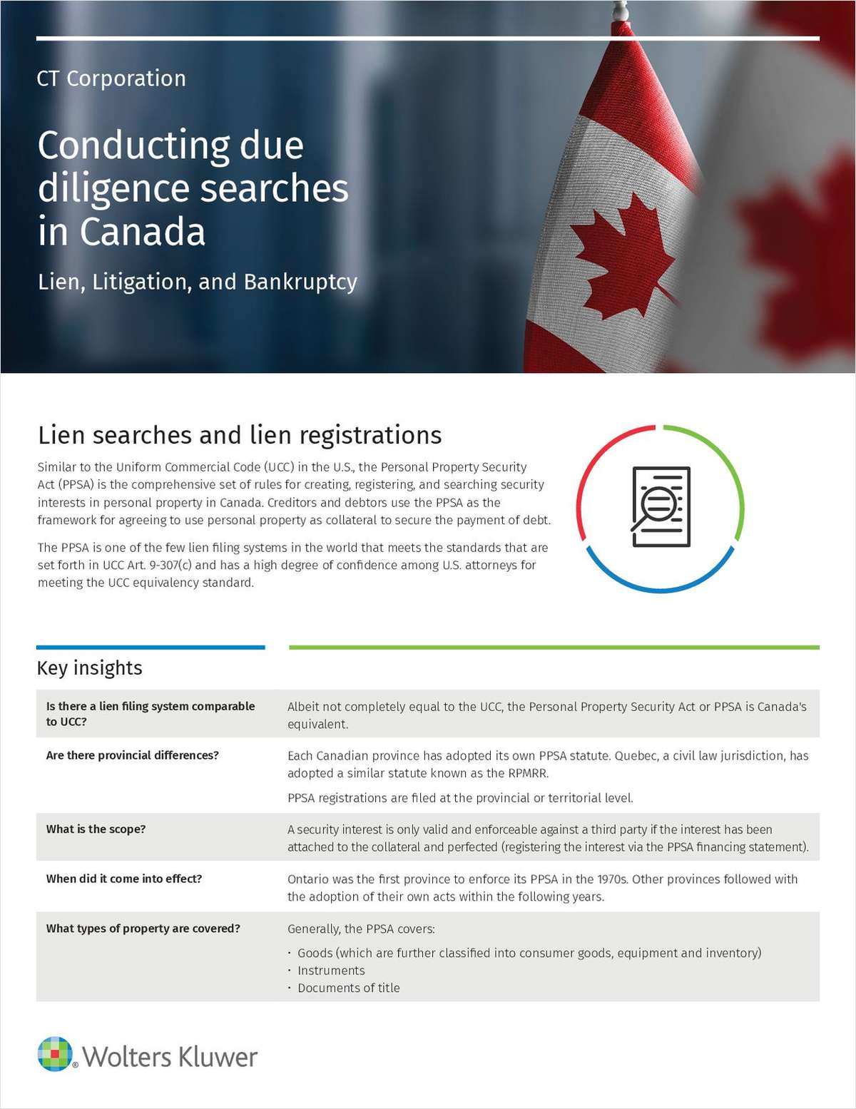 Conducting due diligence searches in Canada: Lien, Litigation & Bankruptcy