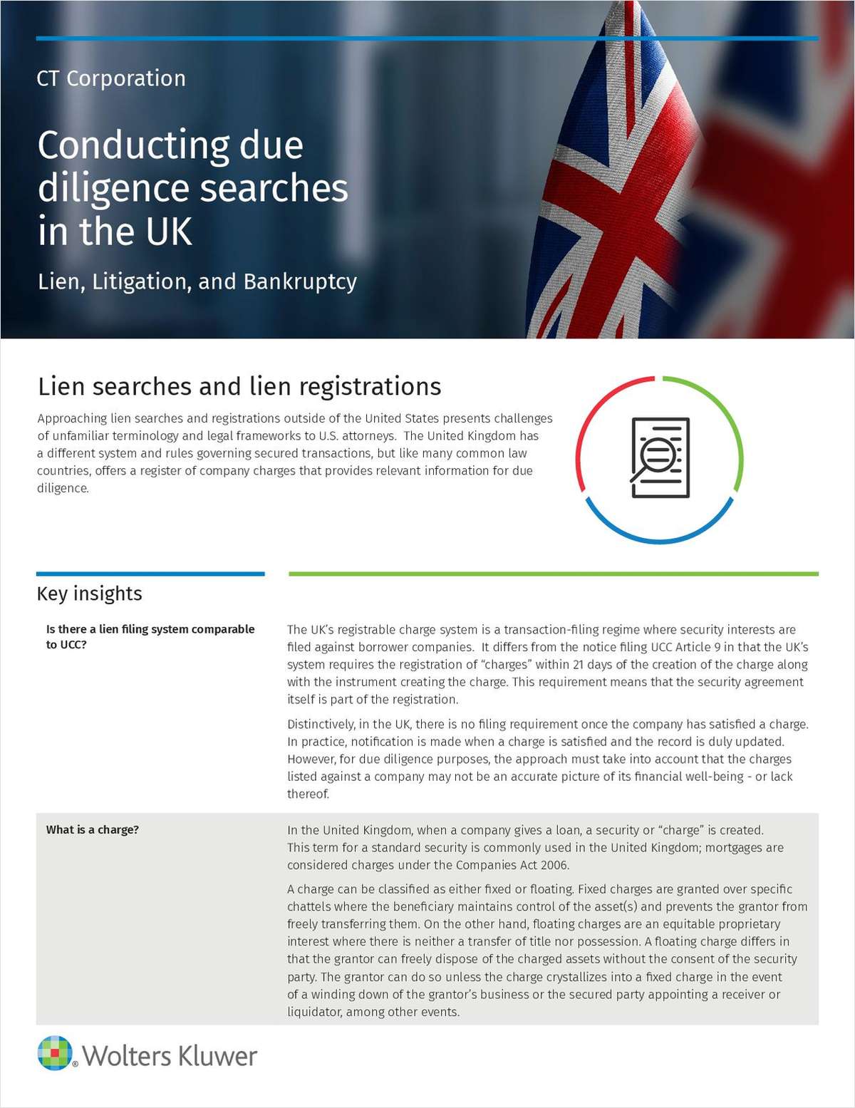 Conducting Due Diligence Searches in the UK: Lien, Litigation and Bankruptcy