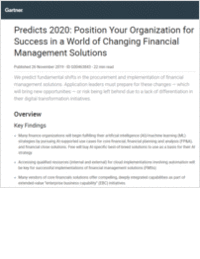 Gartner Predicts 2020 Report - Position Your Organization For Success in a World of Changing Financial Management Solutions